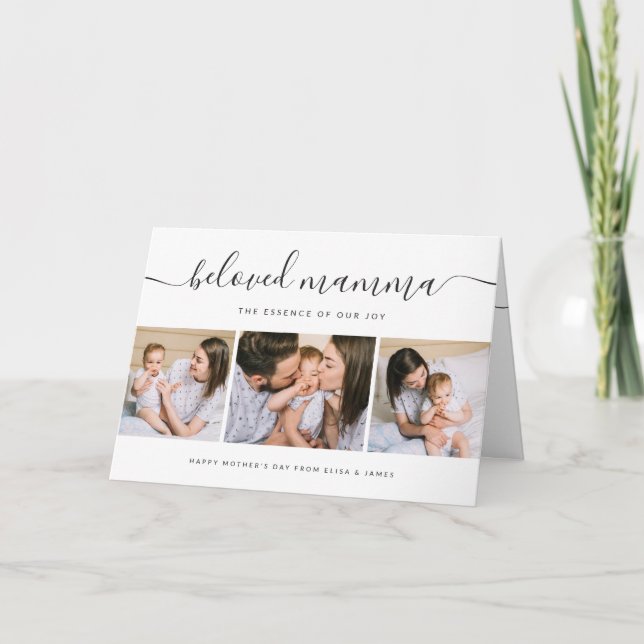 Cute Beloved Mamma Mom Mothers Day Photo Collage Card (Front)