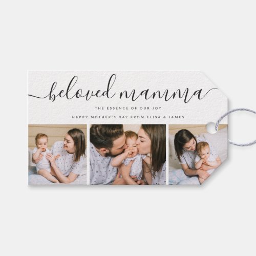 Cute Beloved Mamma Mom Mothers Day Photo Collage Gift Tags