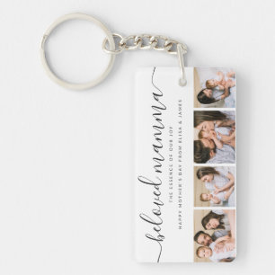 Cute Beloved Mamma Mom Mothers Day Photo Collage Keychain