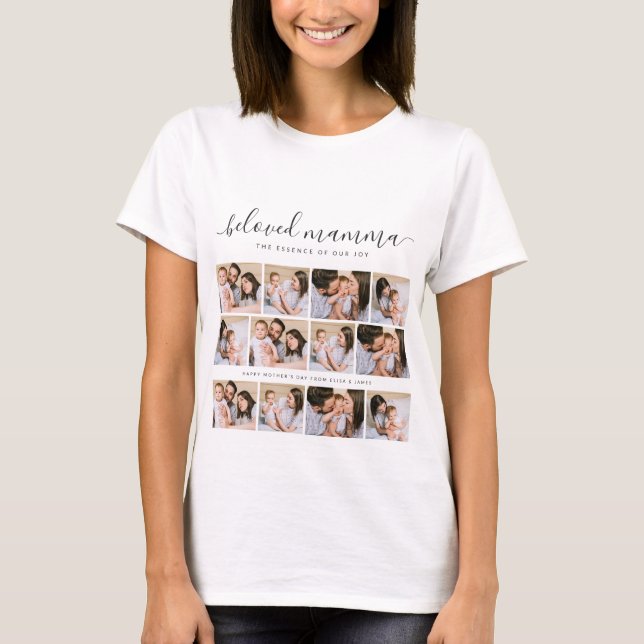 Cute Beloved Mamma Mom Mothers Day Photo Collage T-Shirt (Front)