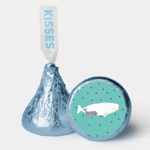 Cute Beluga Baby Whale BoyGirl Birthday Party Blue Hersheys Kisses