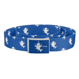 Cute beluga whale bubbles cartoon illustration belt