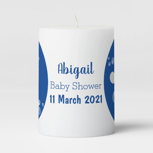 Cute beluga whale bubbles cartoon illustration pillar candle