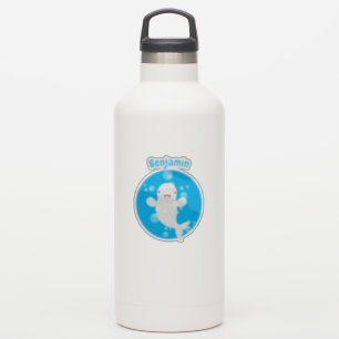 Cute beluga whale bubbles cartoon illustration sticker