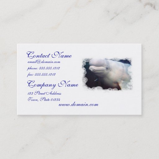 Customizable Cute Beluga Whale Business Card