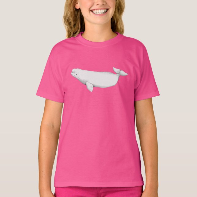 Cute Beluga Whale Girl T-Shirt (Front)