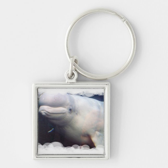 Cute Beluga Whale Keychain (Front)
