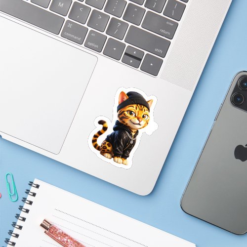 Cute Bengal Cat Hypebeast Streetwear Sticker