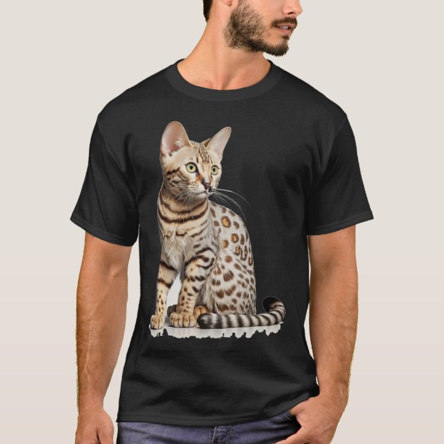 Cute Bengal Cat with classic T-Shirt (Front)