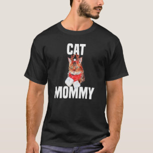 Cute Bengal Cat with Reindeer Costume Cat Mommy T-Shirt