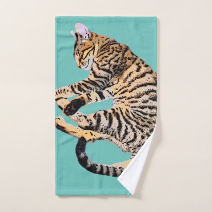 Cute bengal comic style bath towel set