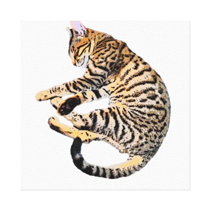 Cute bengal comic style canvas print