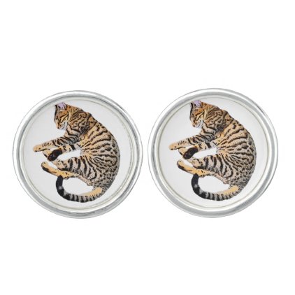 Cute bengal comic style cufflinks