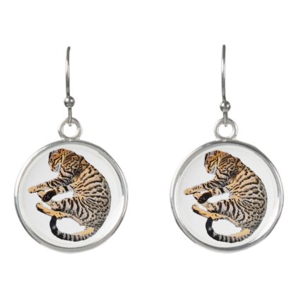 Cute bengal comic style earrings