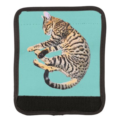 Cute bengal comic style luggage handle wrap