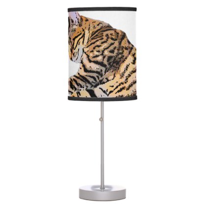 Cute bengal comic style table lamp