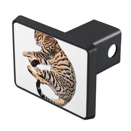 Cute bengal comic style tow hitch cover