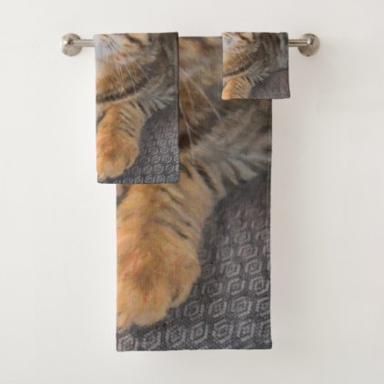 Cute Bengal Kitten Bath Towel Set