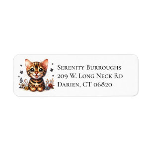 Cute Bengal Kitten Cat Lover Mom Feline Kitty Label