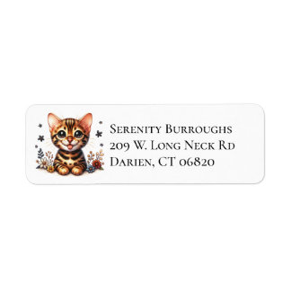 Cute Bengal Kitten Cat Lover Mom Feline Kitty Label