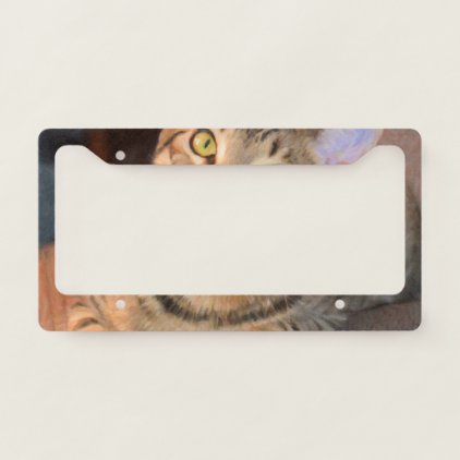 Cute Bengal Kitten License Plate Frame