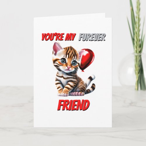 Cute bengal kitten my furever friend bff girls holiday card