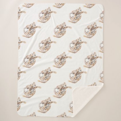 Cute Bengal Kitten Stretch Sherpa Blanket