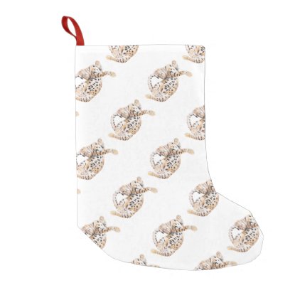 Cute Bengal Kitten Stretch Small Christmas Stocking