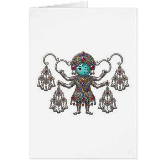 Cute Berber Amazigh Fibula Khalla Kawaii Sticker Cards (Front)