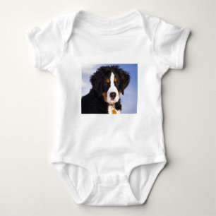 Cute Bernese mountain dog Baby Bodysuit