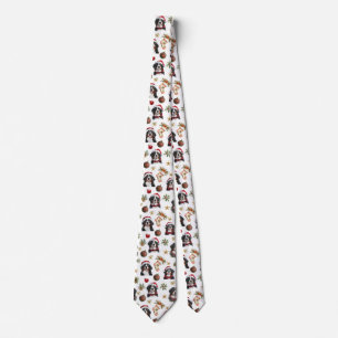 Cute Bernese Mountain Dog Christmas Neck Tie