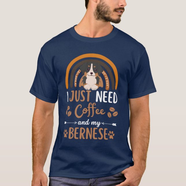 Cute bernese mountain dog coffee dog cafe kawaii g T-Shirt (Front)
