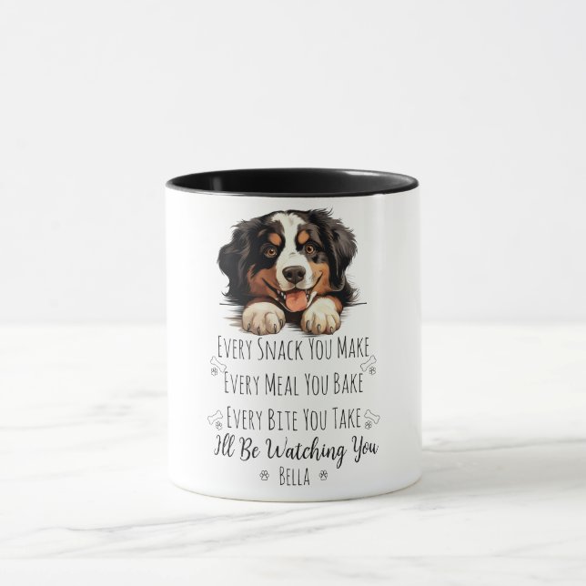 Cute Bernese Mountain Dog Funny Custom Mug (Center)