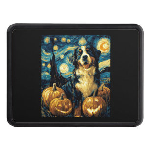 Cute Bernese mountain Dog Halloween Jack O Lantern Hitch Cover