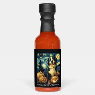 Cute Bernese mountain Dog Halloween Jack O Lantern Hot Sauces