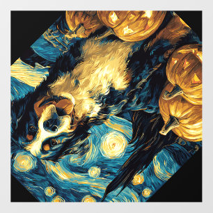 Cute Bernese mountain Dog Halloween Jack O Lantern Wall Decal