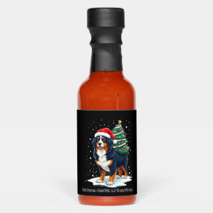 Cute Bernese Mountain Dog in a Christmas Tree for Hot Sauces