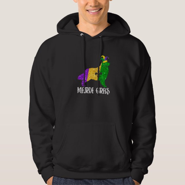 Cute Bernese Mountain Dog Lover Mardi Gras Party J Hoodie (Front)