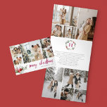 Cute Berry 16 Photo Collage Christmas Tri-Fold Holiday Card<br><div class="desc">Send a heartfelt holiday greeting with our beautifully designed personalized tri-fold Christmas card, perfect for showcasing your special moments. Featuring 16 photos—5 on the cover, 8 inside, and 3 on the back fold—this card allows you to share a year’s worth of memories in a stylish, minimalist layout. The cover features...</div>