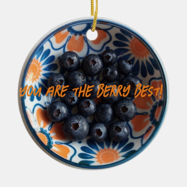 Cute Berry Best Ceramic Ornament (Front)