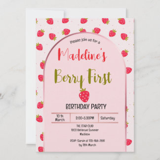 Cute Berry First Arch invitation 