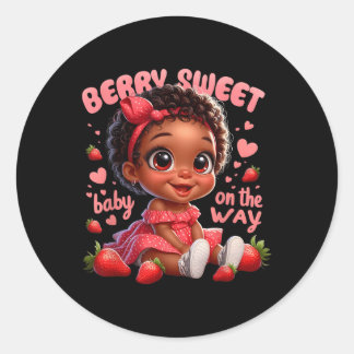 Cute Berry Sweet Baby On The Way Cute Pregnancy Co Classic Round Sticker