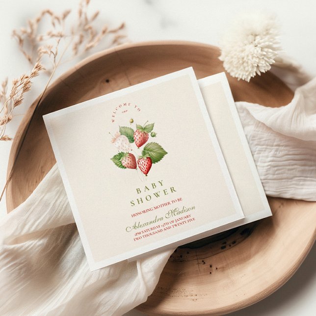 Cute Berry Sweet Baby Shower Napkins (Creator Uploaded)