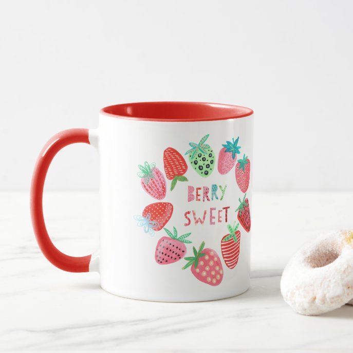 Cute Berry Sweet red strawberry Mug