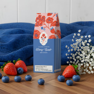 Cute Berry Sweet Strawberries Blueberries & Blooms Roasted Coffee