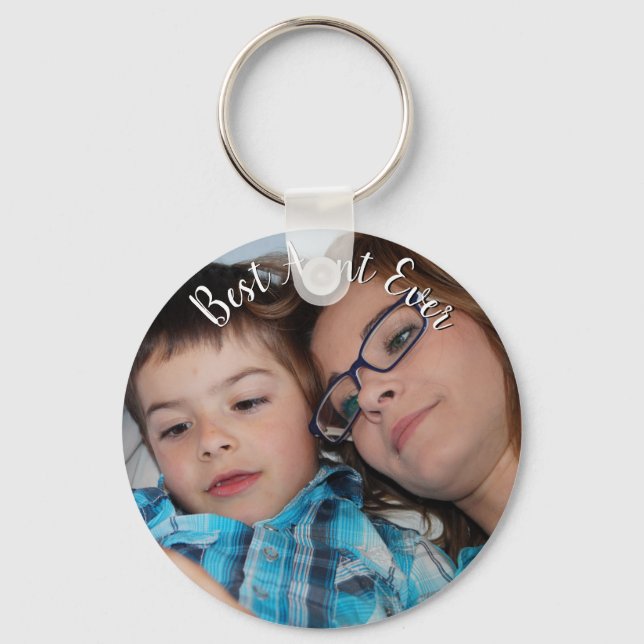 Cute Best Aunt Ever Picture Keychain (Front)
