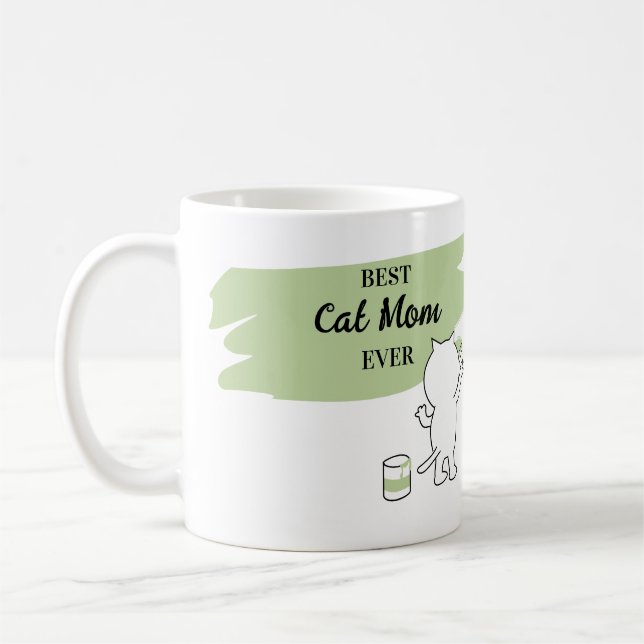 Cute Best Cat Mom Ever Womens Coffee Mug (Left)