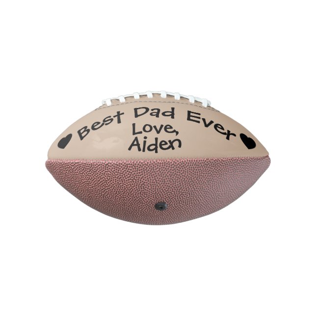 Cute Best Dad Ever Brown Black Personalized Photo Football (Rotated 270)