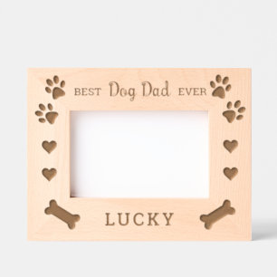 Cute Best DOG DAD Ever Personalized Engraved Frames