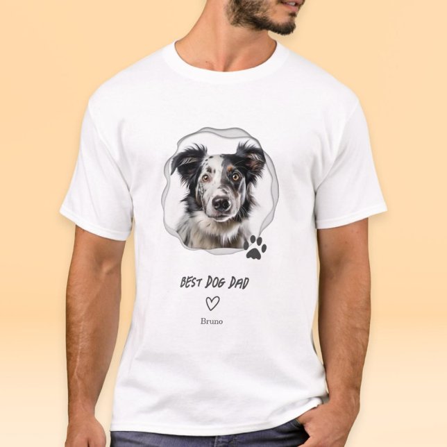 Cute Best Dog Dad Photo Men's T-Shirt (Creator Uploaded)